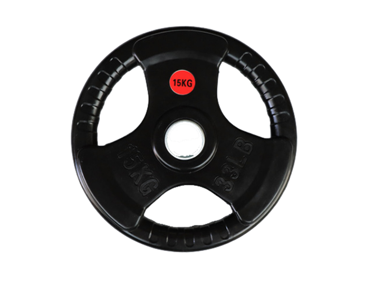 Rubber coated bumper plate three- hole barbell weight plate NO. IH5106